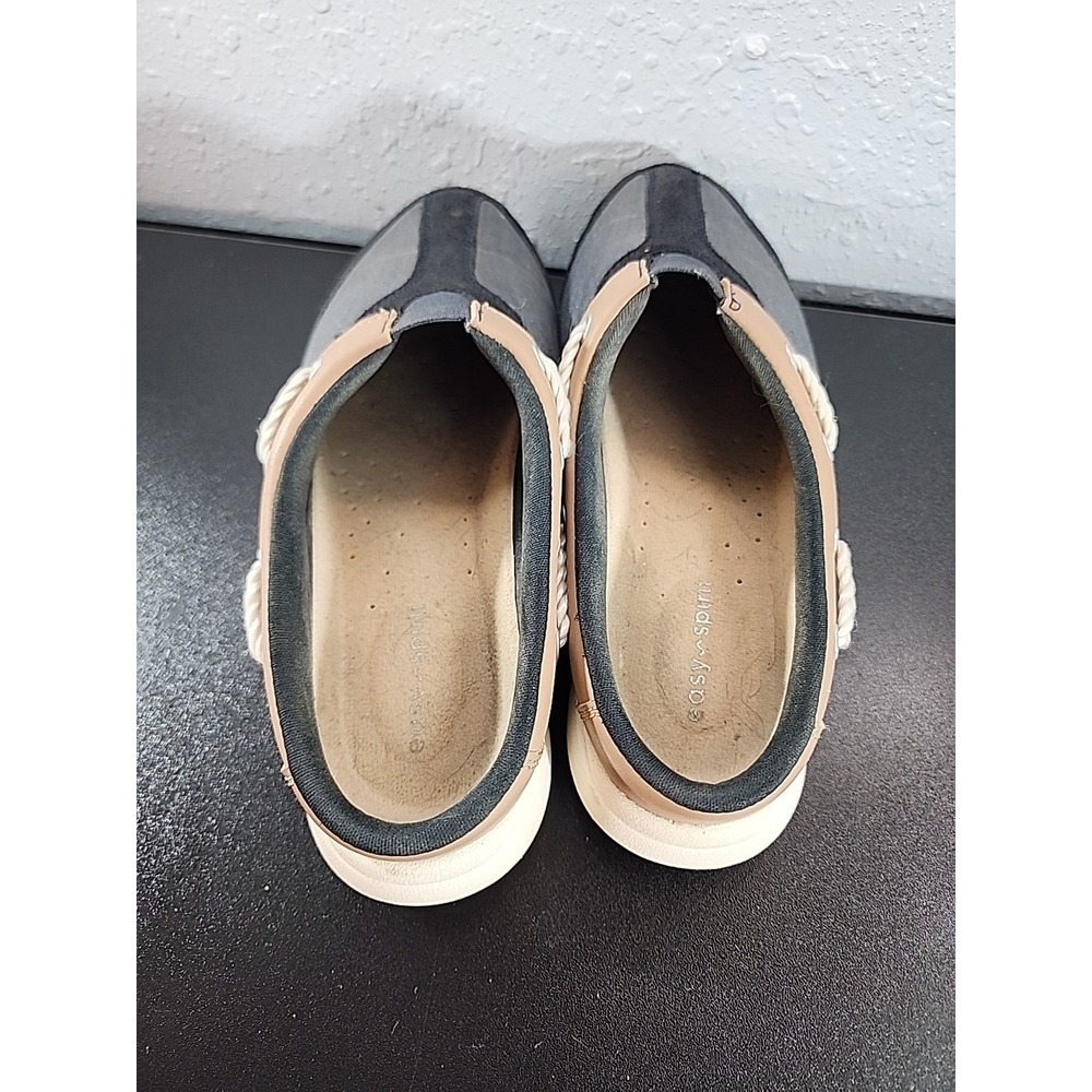 EASY SPIRIT Denim Clogs size 7M Navy Blue & White Fabric Cushion Insulated - Picture 5 of 10